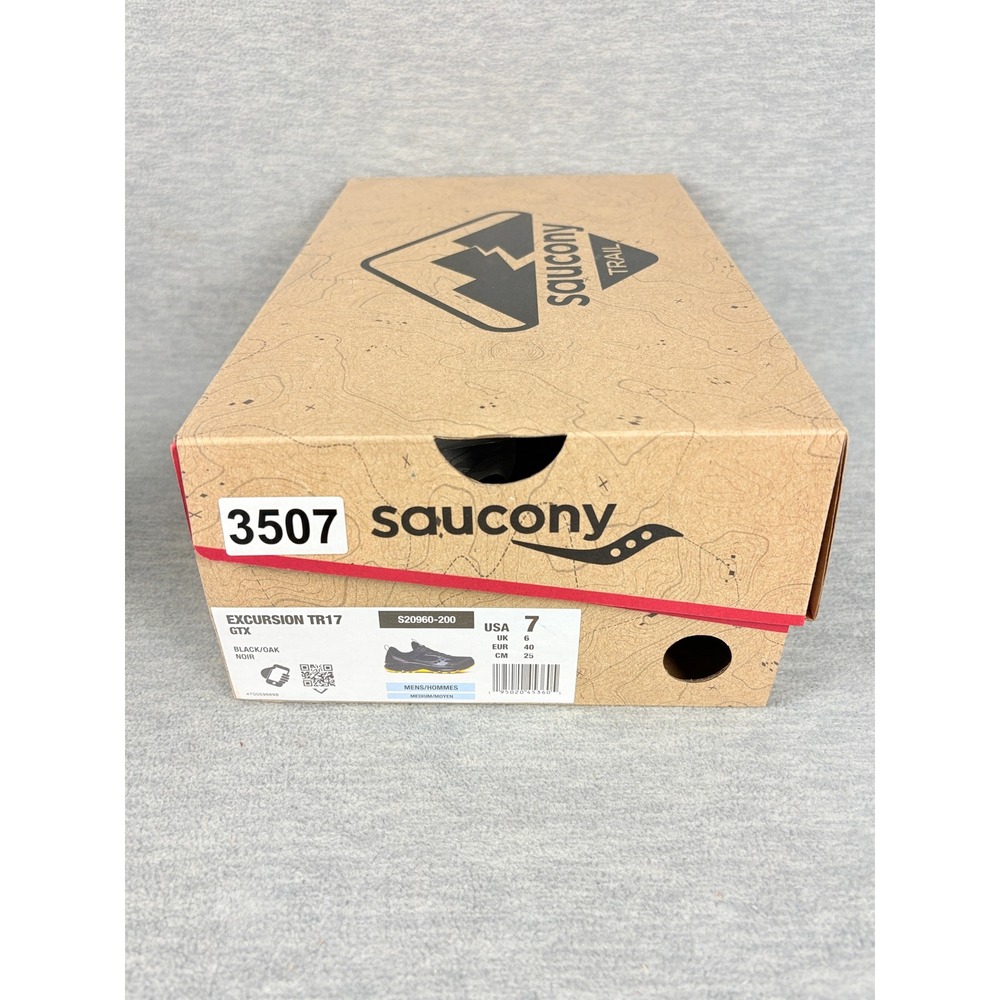 Saucony Excursion TR17 GTX Trail Sneakers Mens 7 Black Yellow Outdoors Gore-Tex - Picture 14 of 15